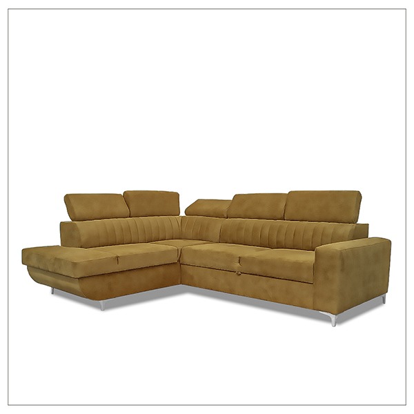 MUSTARD CORNER SOFA BED - Image 4