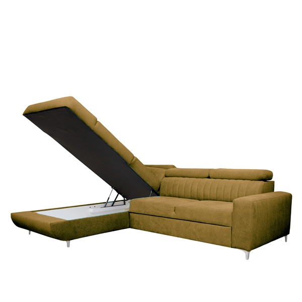 MUSTARD CORNER SOFA BED - Image 6