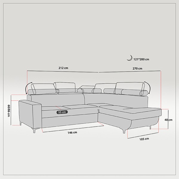 MUSTARD CORNER SOFA BED - Image 8