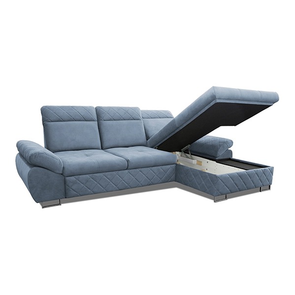 Corner Sofa Bed Sky Blue - Image 3