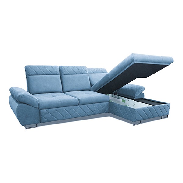 Corner Sofa Bed Sky Blue - Image 5