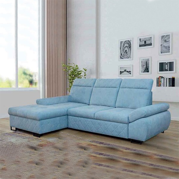 Corner Sofa Bed Sky Blue - Image 6